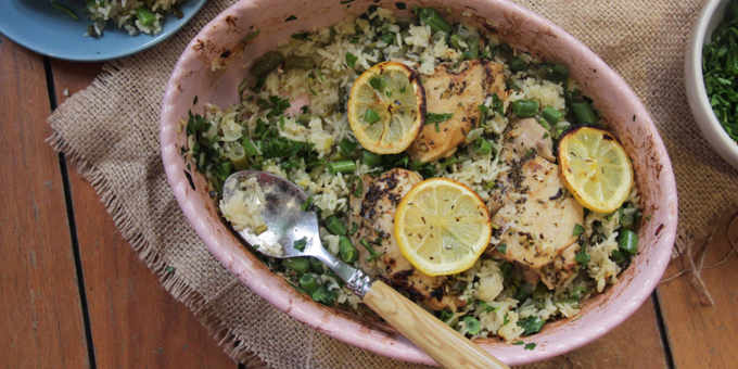 One Pan Greek Lemon Chicken Rice