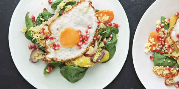 Millet, Roast Veggies, Pietro’s Egg + Pomegranate - I Quit Sugar