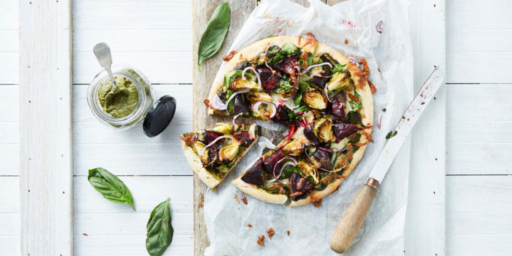 Beet Greens Pesto Pizza
