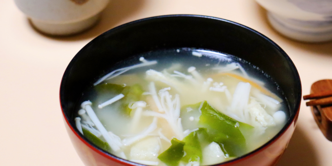 Enoki Mushroom + Tofu Noodle Soup