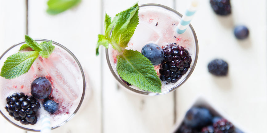 No-Booze Blueberry Mojito