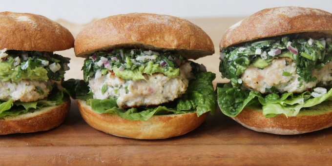 Thai Chicken Burgers With Coriander Slaw