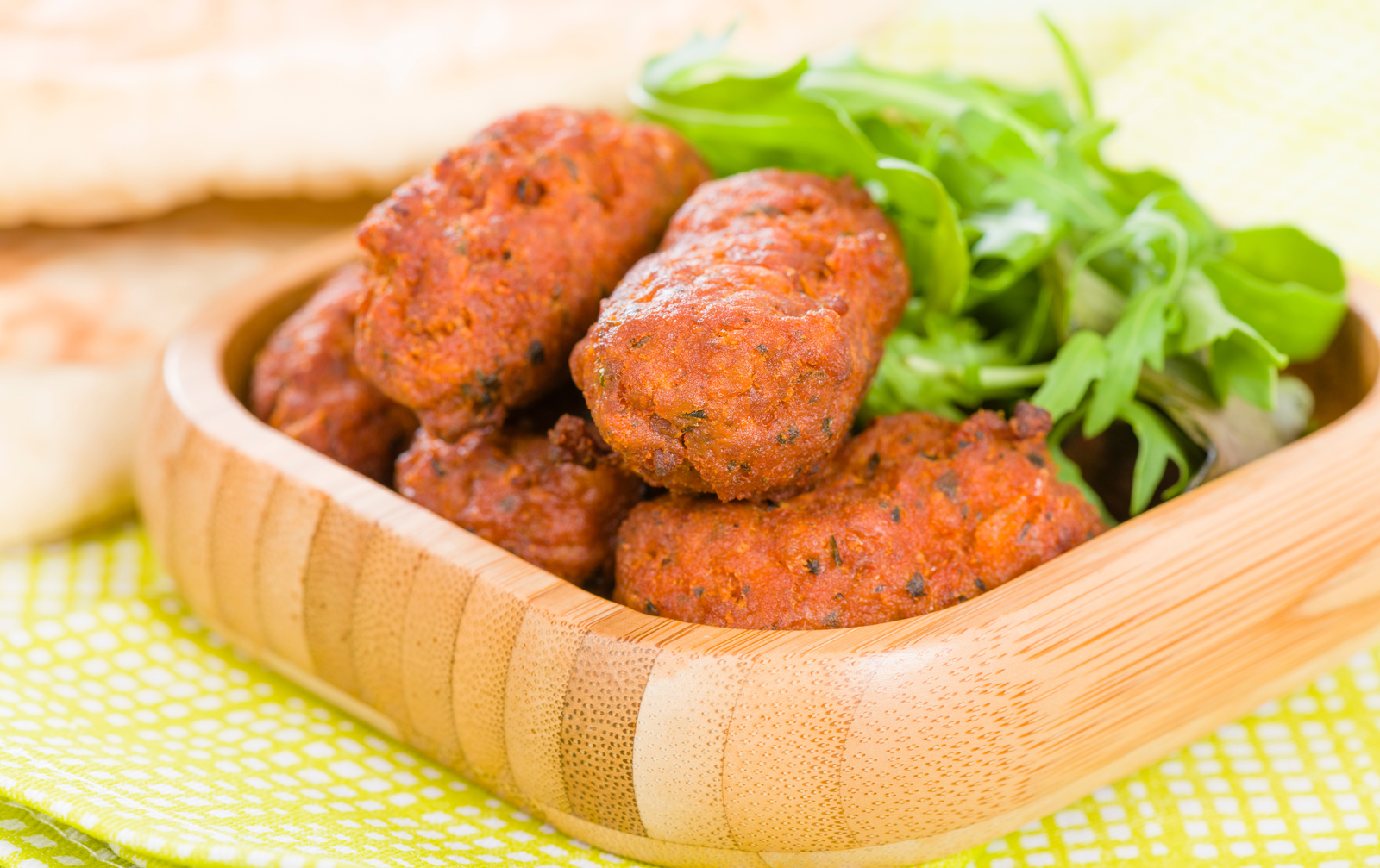 Spiced Koftas with Golden Quinoa and Lemony Beans