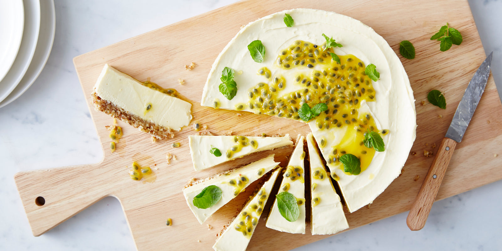 Mango + Passionfruit Cheesecake