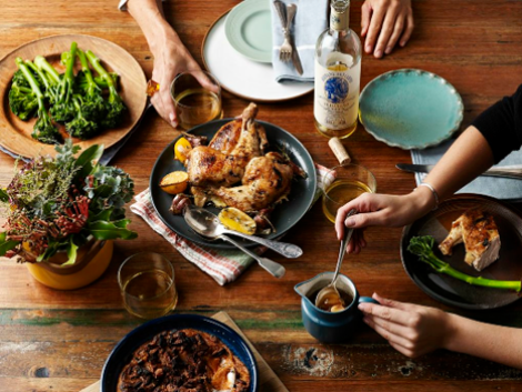 Crispy Roast Chook with Sweet Potato Casserole