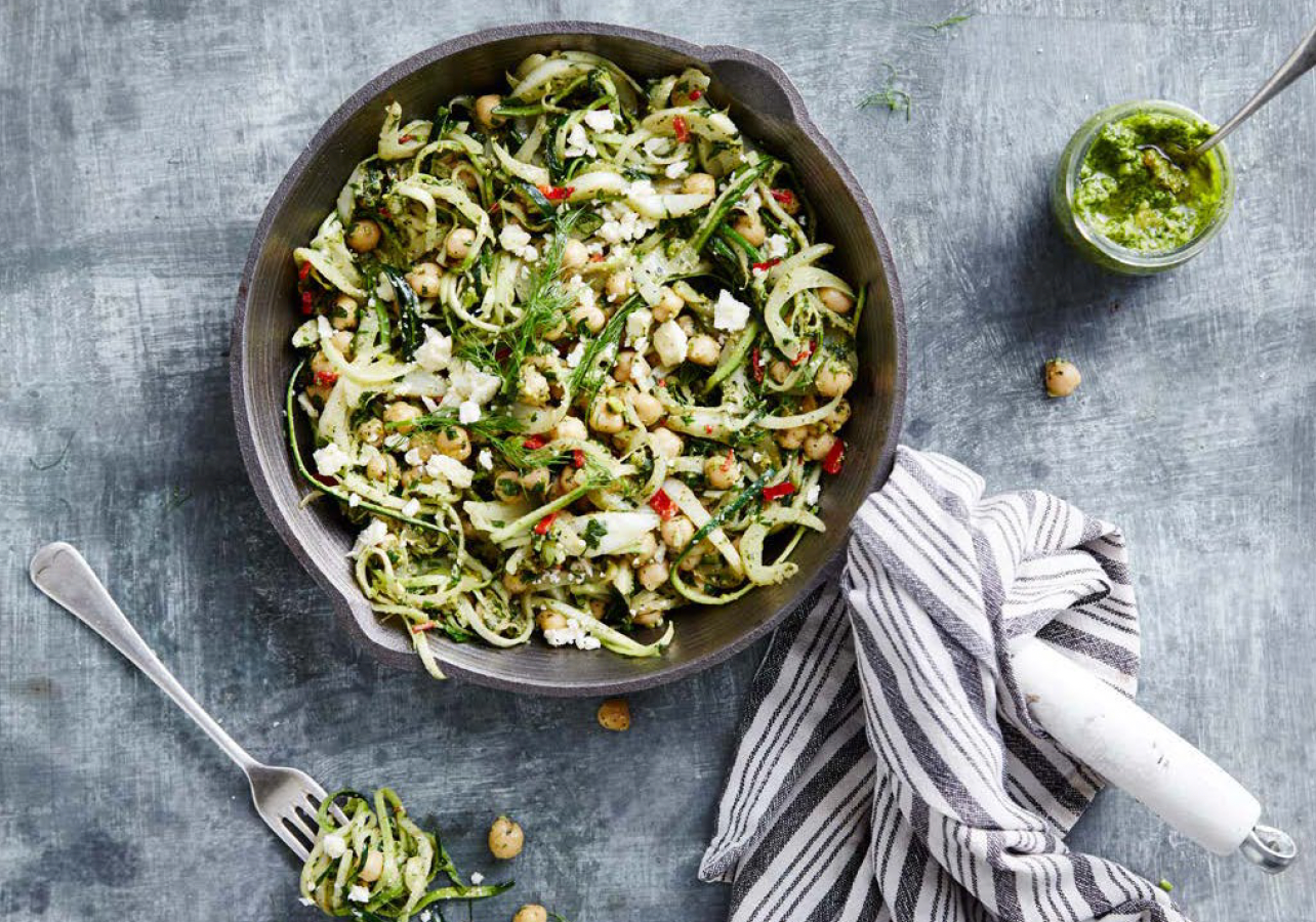 Pesto Chickpea Courgetti
