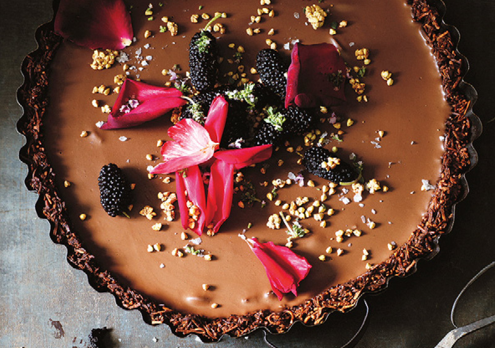 Cardamom + Sea Salt Ganache Tart