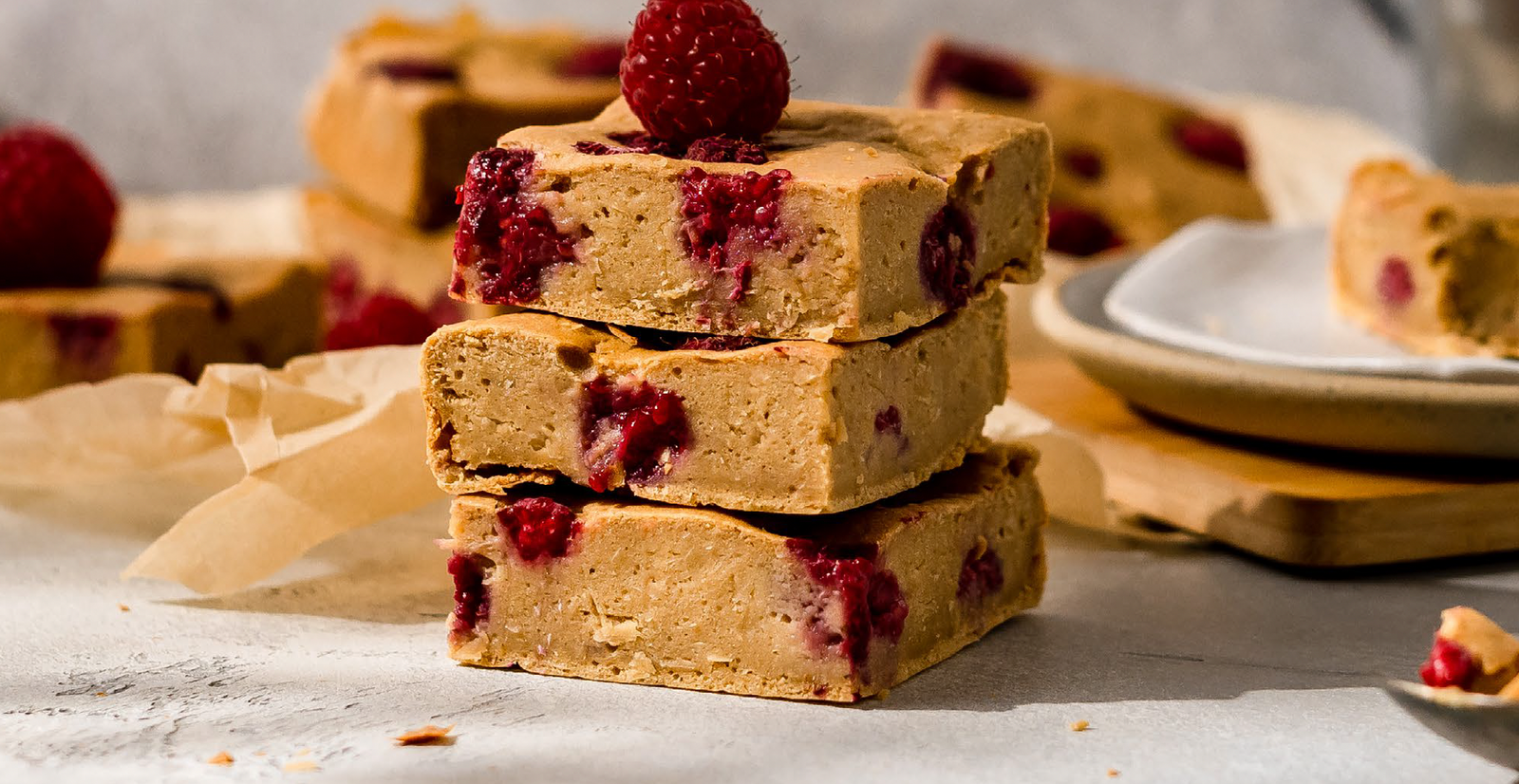 Raspberry & Cannellini Bean Blondies