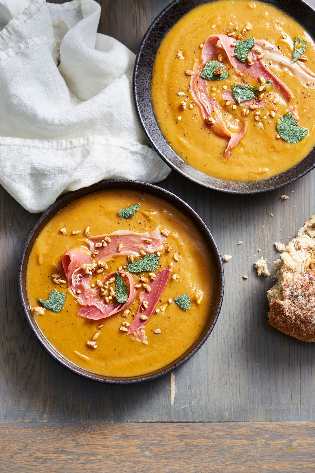 Winter Sweet Potato, Miso and Sage Soup